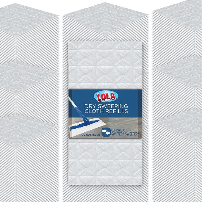 LOLA Dry Sweeping Cloth Refill Pads, 960 Pack, Unscented, Compatible with Swiffer Floor Mop, Comparable to Swiffer Refills, 11" x 8.13"