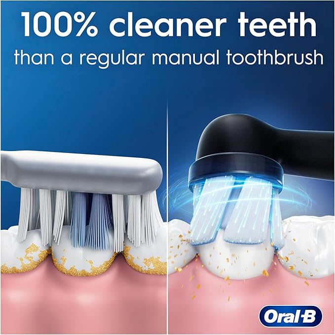 Oral-B iO 2 Electric Toothbrush Black Adult 3 Cleaning Modes Gentle Gums Soft Brush Accessories Replacement Brush Charger