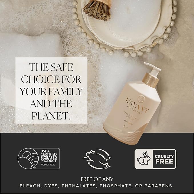 L'AVANT Collective Natural Luxury Dish Soap Refill | Plant-Based, Non-Toxic & Grease-Cutting, Refill for Glass Bottle, 32 Fl Oz | Ambre Santal