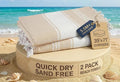 LANE LINEN Oversized Beach Towels, Super Absorbent, Travel Towel - Beige | 2 Pack Turkish Towel Set for Adults - Lightweight, Quick Dry - Absorbent & Sand Free - Vacation Essential, Machine Washable