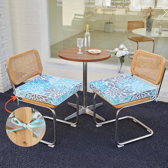 JMGBird Patio Chair Cushion Seat Cushion Chair Cushion Outdoor Chair Pads | 19x19 Outdoor Chair Cushions Set of 2 Waterproof Patio Seat Cushions with Ties Outdoor Cushions for patio furniture
