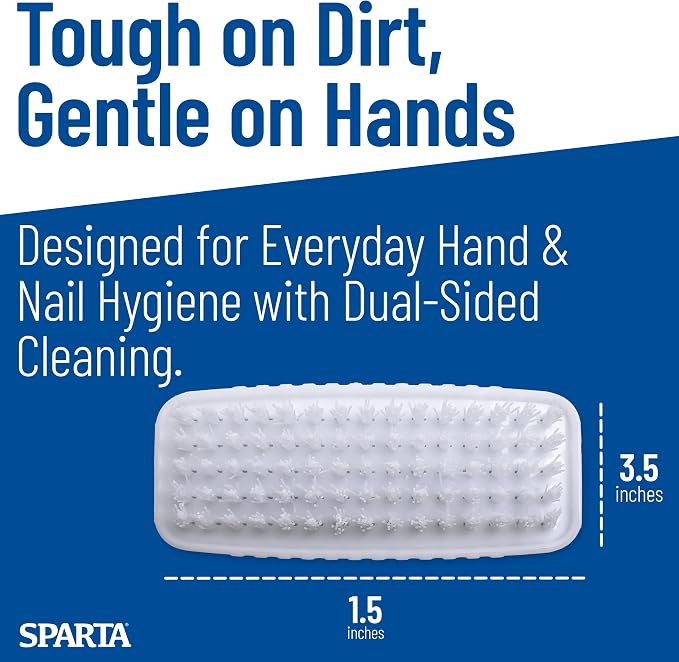 SPARTA 3623900 Plastic Hand Brush, Nail Brush With Polypropylene Bristles For Kitchens, Homes, Restaurants, 3.5 Inches, White, (Pack of 24)