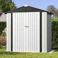 Patiowell 6x4 FT Outdoor Storage Shed, White | Garden Tool Storage Shed, Sloping Roof, Double Lockable Door, For Garden Backyard Patio Lawn