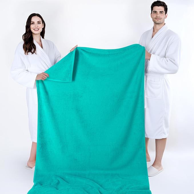 Cotton Paradise 100% Cotton Turkish Towel, Soft Absorbent Quick Dry, 40x80 Oversized Bath Sheet Towel, Turquoise