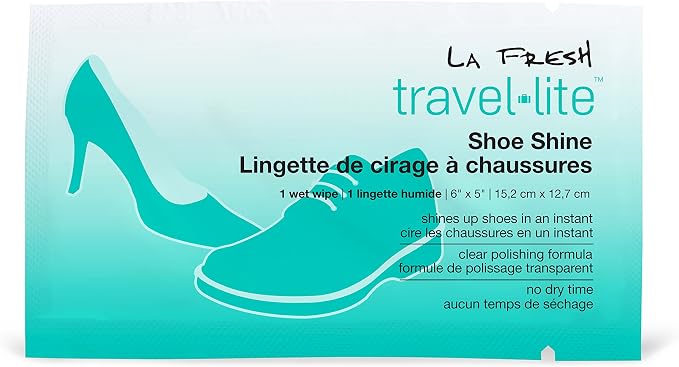 LA Fresh Travel Lite Pre-Moistened Shoe Shine Wipes Case of 200 Individually Wrapped Streak-Free Cleaning Wipes Perfect for Use On Leather and Convenient Size for On The Go