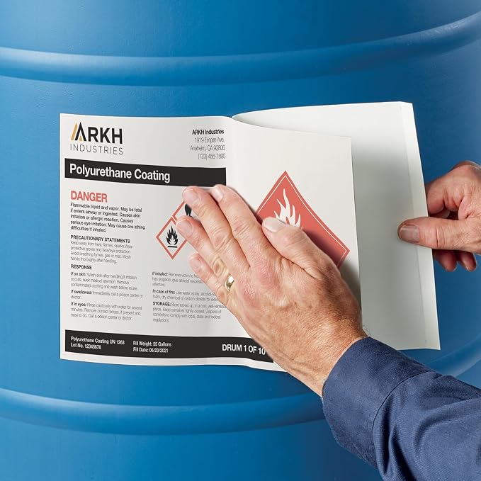 Avery UltraDuty GHS Chemical Labels for Laser Printers, Waterproof, UV Resistant, 8.5 x 11, 50 Pack (60501)