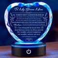 Bonus Mom Gift Ideas from Daughter Son, Gifts for Bonus Mom, Gifts for Step Mom for Valentines Birthday Mothers Day Christmas, Crystal Keepsake with Light Base