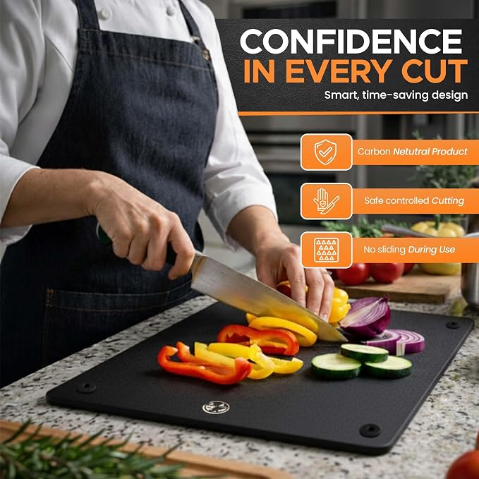 Earth's Dreams Composite Wood Cutting Board Set of 3, Chopping Boards | Dishwasher Safe,Non-Toxic, Cutting Boards for Kitchen – Large, Medium & Small Non-Slip Wood Charcuterie & Chopping Boards