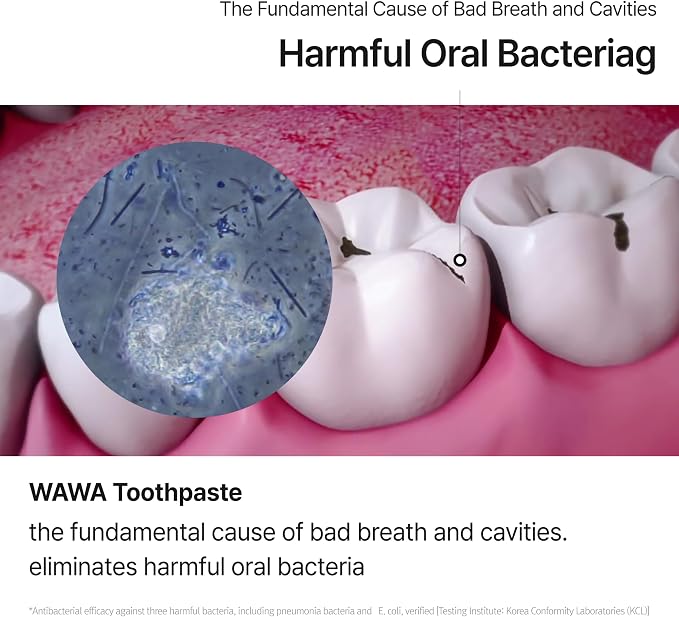 ROROBELL Wawa Toothpaste Made for My Boyfriend's Bad Breath, Sensitive Teeth, Improvement of Gum Problems/Peppermint Flavor/Made with Wasabi I 3.53 fl.oz (Pack of 5)