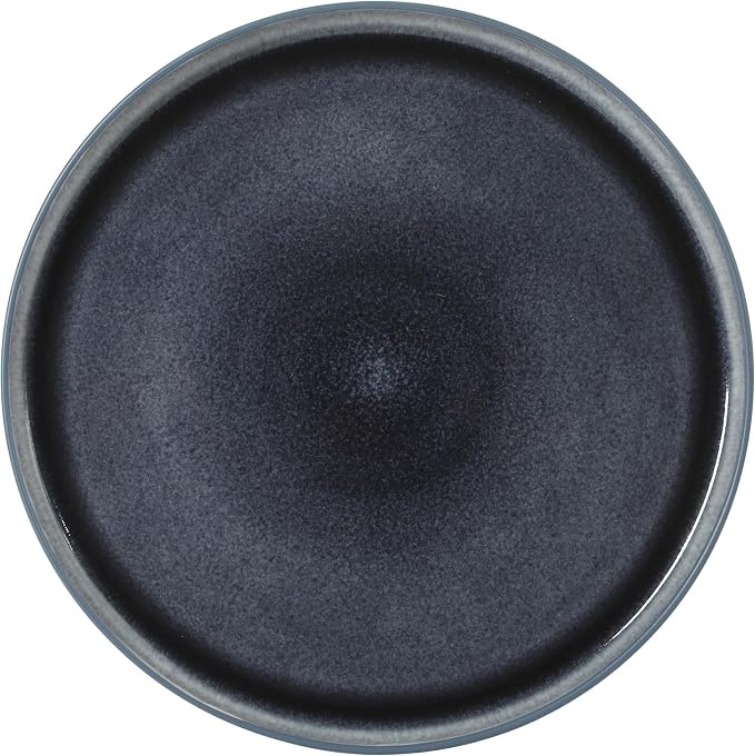 Gibson Elite Reactive Stoneware Dinnerware Set - Tahoe Sunset Matte Exterior & Shiny Interior Blue | 12-Piece – Plates and Bowls, Durable Everyday Dish Set, Microwave & Dishwasher Safe