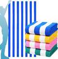 4 Packs Oversized Stripe Beach Towel Thin Terry Set for Women Men 72X40 in Absorbent Big Extra Large XL Clearance Travel Families Towels Accessories Essentials Adults Gift Blue Pink Yellow Green