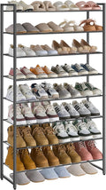 Nunsino Shoe Rack for Closet, Metal Shoe Organizer, 8 Tier Garage Shoe Rack Max Holds 40 Pairs,Shoe Storage shelf,Entryway, Black