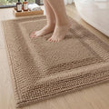 DEXI Bath Mats for Bathroom 32x20, Non Slip Washable Bathroom Rug, Thick Soft Chenille Absorbent Bathmat for Shower Floor, Fluffy Shaggy Carpet for Tub, Dark Beige