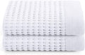 GILDEN TREE Waffle Hand Towels for Bathroom Quick Dry Large Luxury Lint Free Super Absorbent Cotton Hand Towels Set of 2, Modern Style (White)