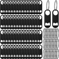 60 Pieces Stainless Steel Flat Bottle Opener Keychain Bulk 3.5 x 1.3 Inches Beer Bottle Opener Flat Cap with Keyring for Men Women Bartender Kitchen Bar Restaurant, Black
