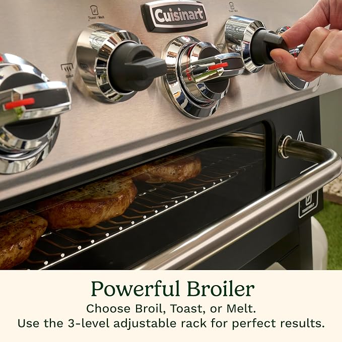 Cuisinart 28” Outdoor Griddler and Broiler Combo, 2-in-1 Carbon Steel Flat-Top Grill and Broiler with Hood, Adjustable Rack, Wheels, Side Tables, Large Cooking Area for BBQs, Outdoor Griddle Station