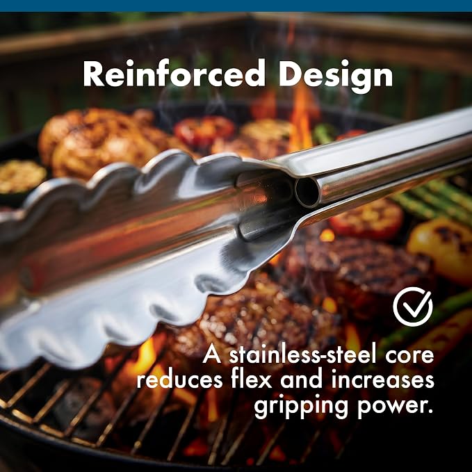 EDLUND Strong Tongs – Reinforced Stainless Steel Commercial 16" Tongs, Heavy Duty, Locking Mechanism, Made in USA