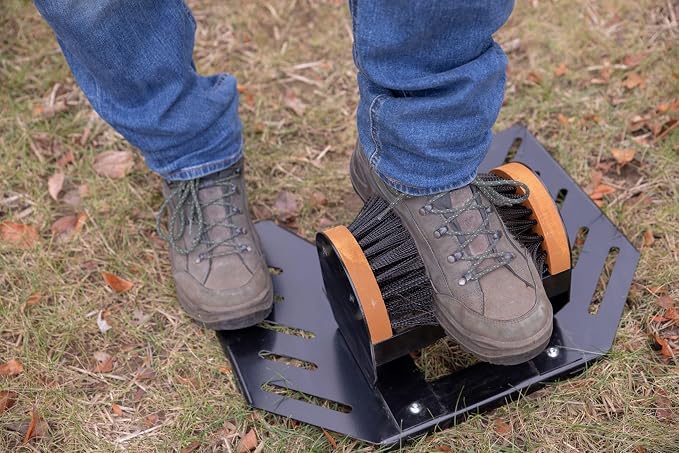 Scrusher - Deluxe Boot & Shoe Cleaner with Steel Base, Weather Resistant Heavy-Duty Outdoor Boot Scrubber, Made in The USA