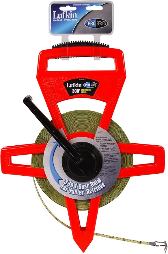 Crescent Lufkin 1/2" x 300' Pro Series Engineer's Ny-Clad® Steel Tape Measure - PS1809DN
