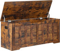 VANKILEY 43.3" Storage Chest Extra Large,Storage Trunk with 2 Safety Hinges,Wooden Storage Bench,Shoe Bench,43.3x15.7x19.1Inch,Easy Assembly,Storage Bench for Bedroom,Living Room,entryway(Rustic Brown