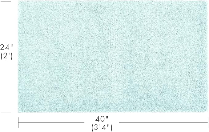 Madison Park Signature Marshmallow Bathroom Rug Non Slip, Luxrurious Plush Bath Mat, Absorbent, Quick Dry, Spa Design Bath Room Décor, 24x40, Seafoam