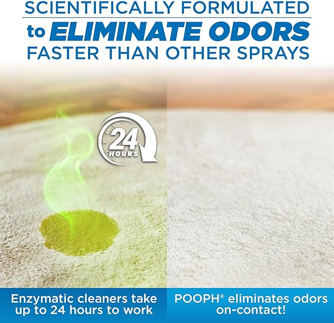 Pooph Pet Odor Eliminator, 16oz Spray - Eliminates Odors at the Molecular Level, Dogs, Cats, Freshener, Eliminator, Urine, Poop, Pee, Deodorizer, Fresh, Clean, Furniture, Potty