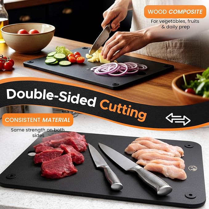 Earth's Dreams Composite Wood Cutting Board Set of 3, Chopping Boards | Dishwasher Safe,Non-Toxic, Cutting Boards for Kitchen – Large, Medium & Small Non-Slip Wood Charcuterie & Chopping Boards