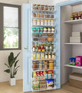 Mefirt White 10-Tier Over The Door Pantry Organizer, Pantry Organization and Storage, Metal Hanging Adjustable Basket, Wall Spice Rack Seasoning Shelves, Home & Kitchen Essentials