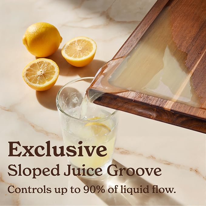 Smirly Reversible 17" Large Walnut Cutting Board for Kitchen - 1.2"Th Heavy Duty Real Wood Cutting Board with Deep Juice Groove - Reversible Wooden Cutting Board for Multiple Uses - Only 1 Piece