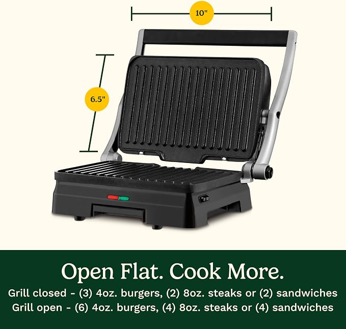 Cuisinart Griddler® Indoor Grill & Panini Press, Dishwasher-Safe Nonstick Cooking Plates, Stainless Steel, GR-11NAS
