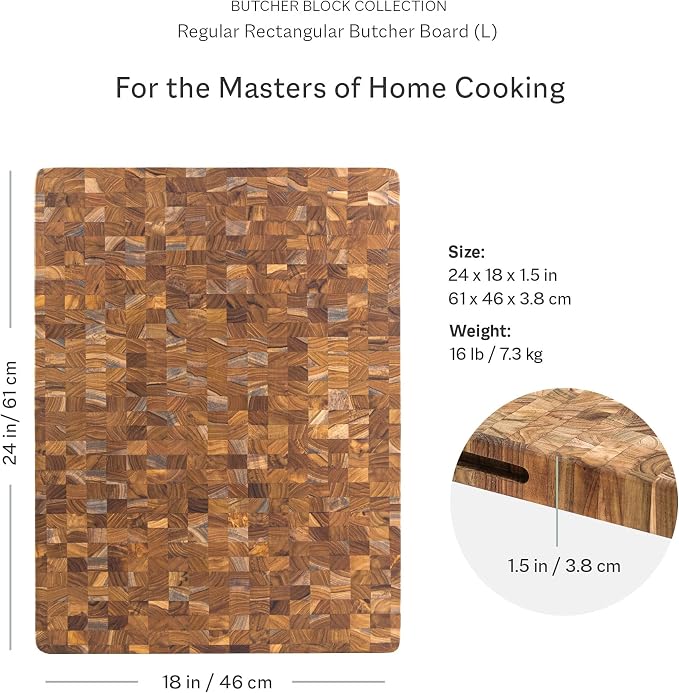 Teakhaus Butcher Block Cutting Board - Extra Large Wooden Cutting Board - Holiday Gift Ideas for Men and Women - Gift-Ready End Grain Wood, Knife Friendly - FSC Certified