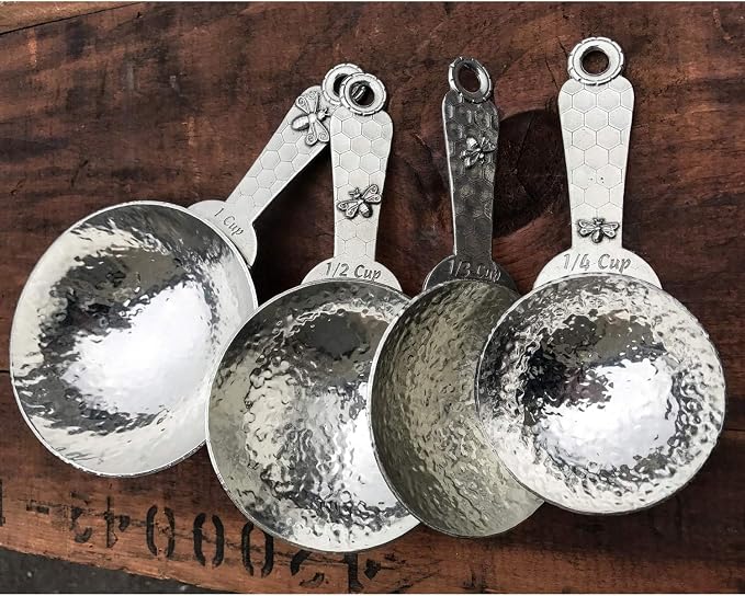 Crosby & Taylor Honeybee Pewter Measuring Cups and Spoons Super Post Set