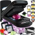 MUELLER HOME Pro-Series 10-in-1, 8 Blade Vegetable Chopper, Mandoline Slicer, Onion Mincer, Cutter, Dicer, Veggie Chopper with Container, Kitchen Essentials, House Warming Gifts New Home, Black