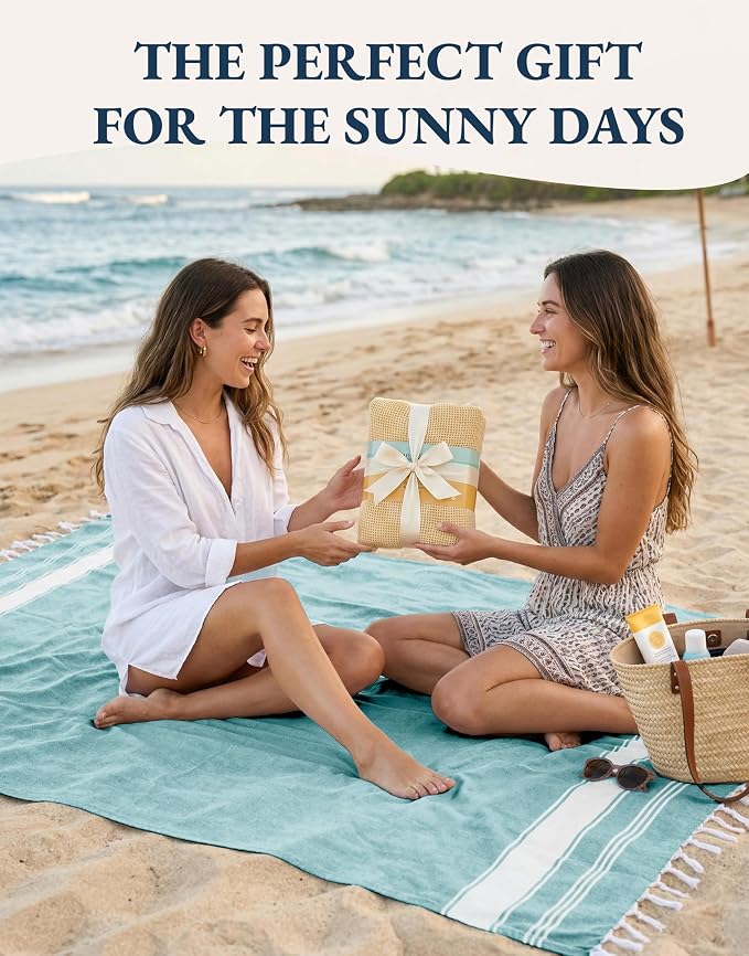 LANE LINEN Beach Towel Oversized, Super Absorbent, Durable - Hunter Green | 2 Pack Turkish Beach Towels - Pre-Washed Stylish Womens - Quick Dry Swim, Sand Free Beach Towel - Vacation Essential, Soft
