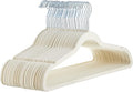 Amazon Basics Slim Velvet Non-Slip Space Saving Suit Clothes Hangers, Closet Organizer, Ivory/Beige, 30-Pack
