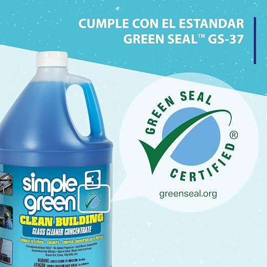 Simple Green 11301 Clean Building Glass Cleaner Concentrate, Unscented, 1gal Bottle (Case of 2)