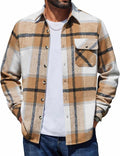 COOFANDY Mens Flannel Shirts Long Sleeve Plaid Button Down Shirt Jacket | Soft Brushed Cotton, 13 oz Flannels, Pen Slot, One Flap Pocket, Lightweight Fall Shirts for Work Outdoor Casual Wear