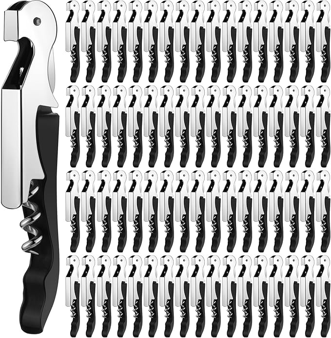 Honoson 150 Pcs Wine Keys for Severs Opener Travel Corkscrew Wine Bottle Opener Waiter Beer Bartender for Wedding Home Office Kitchen Restaurant Bar Applications (Black)