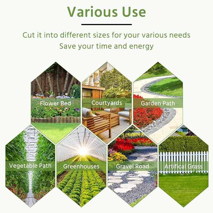 Pattiumo Weed Barrier Fabric 4x100FT Landscape Fabric 3.2oz Weed Barrier Fabric Heavy Duty for Landscaping Fabric Garden Fabric Weed Barrier Weed Blocker Garden Bed Cover, Commercial Driveway