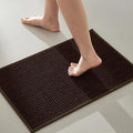 TYUU Bathroom Rugs Non Slip Washable, Super Absorbent Thin Bath Mat Small Quick Dry Low Pile Bathroom Rug, Brown 16"x24"