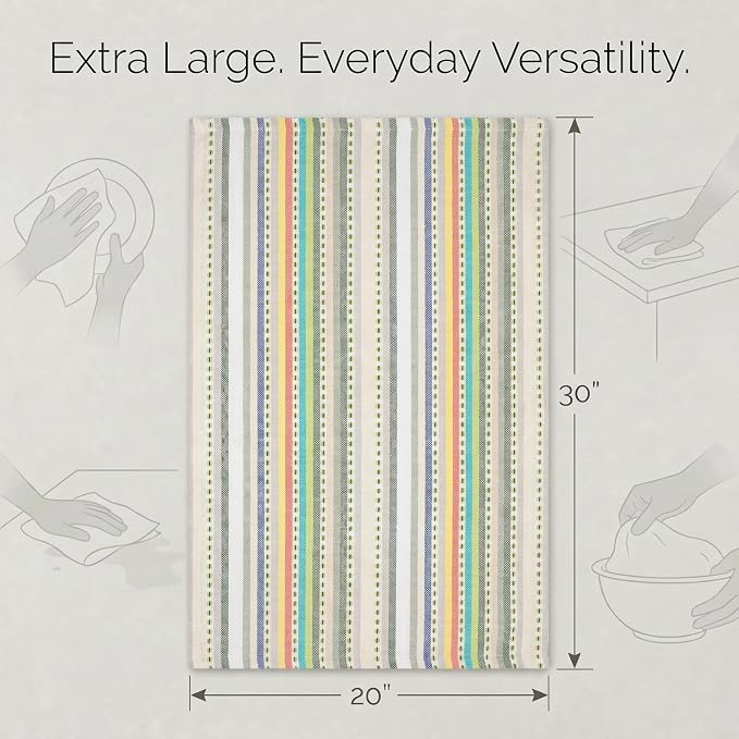 Urban Villa Kitchen Towels Cotton Dish Towels 20”x30” (Set of 6) Beige