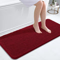 OLANLY Bathroom Runner Rugs 47x20, Extra Soft Absorbent Chenille Bath Rugs, Rubber Backing Quick Dry, Machine Washable Long Bath Mats for Bathroom Floor, Tub and Shower, Home Decor Accessories, Red