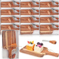 Geetery 12 Set Acacia Wood Charcuterie Board with Knife Wooden Serving Tray with Groove Acacia Wood Cutting Board with Gift Box and Card for Wedding Baby Shower Housewarming Gift(12 x 6 Inches)