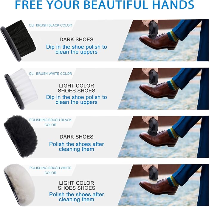 Electric Shoe Shine Kit, Electric Shoe Polisher Brush Shoe Shiner Dust Cleaner Portable Leather Care Kit for Shoes