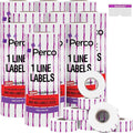 Perco 1 Line Purple Reverse Print on White Bakery Labels—80,000 Labels for Perco Lite, X, Plus & Pro Guns—with Tamper-Proof Design for Marking Breads, Pastries, Cakes—80 Rolls, 10 Sleeves—Made in USA