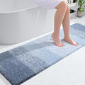 OLANLY Bathroom Runner Rugs Mat 59x17, Extra Soft Absorbent Microfiber Bath Rugs, Rubber Backing, Quick Dry, Washable Long Bath Mats for Bathroom Floor, Tub and Shower, Home Decor Accessories, Blue