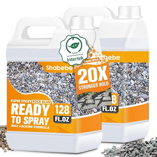 Rock Glue for Landscaping 2 Gallon, Ready-to-Use Gravel Binder for Pea Gravel & Small Stones, Fast-Drying Landscape Rock Adhesive, Weather-Resistant Stone Stabilizer for Garden Paths, Patios