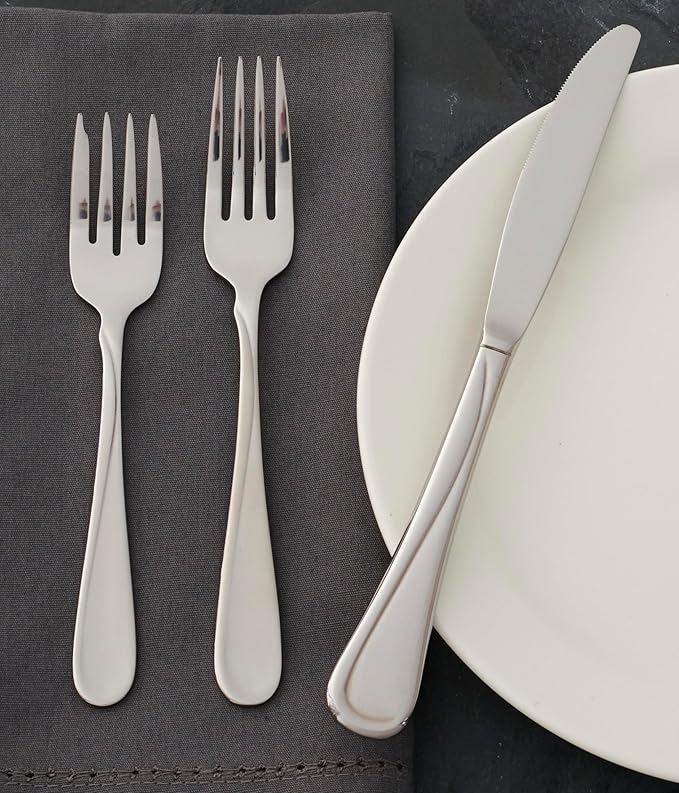 Oneida Silverware Set, Flight Everyday Flatware Dinner Knives Set, Service For 6, 18/0 Stainless Steel, Rust Resistant, Dishwasher Safe, Mirror Finish, Utensils Sets, Dinner Knife (Silver 6 Piece)