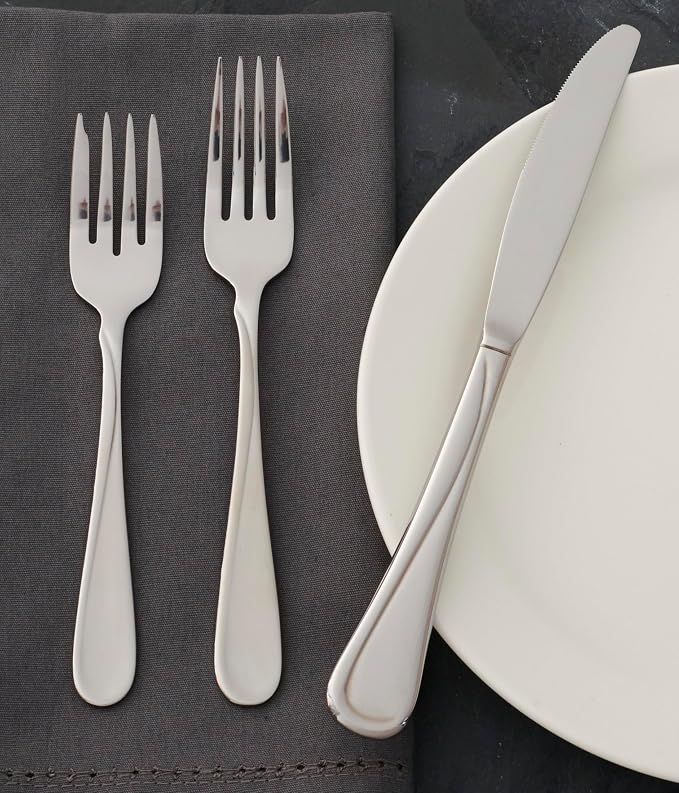 Oneida Silverware Set For 4, Flight Everyday Dinner Knives Flatware Set of 4, Stainless Steel Cutlery Sets, Dishwasher Safe Utensils, Utensil Sets, Butter Knife, 4-Piece Dinner Knife (Silver, 4 Piece)