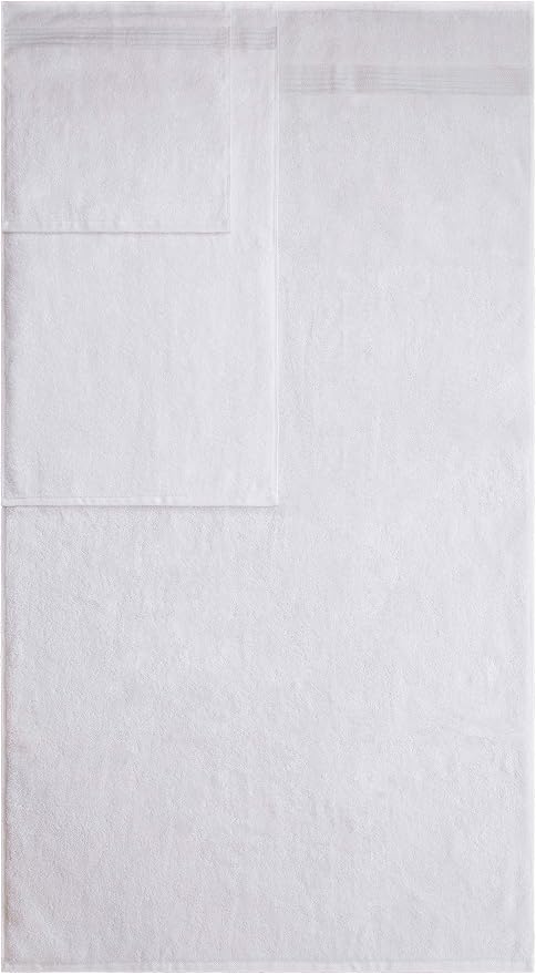 American Veteran Towel, 6 Piece Towel Set for Bathroom, 100% Cotton Turkish Bathroom Towels, 2 Bath Towels 2 Hand Towels 2 Washcloths, White